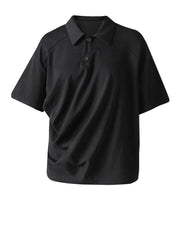 Camiseta negra de cuello para mujer