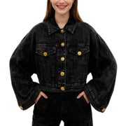 Veste en jean noire pour femme