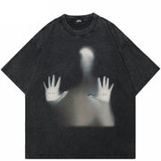 Y2K Human Shadow Graphic T Shirt