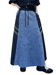 Y2K Long Denim Skirt