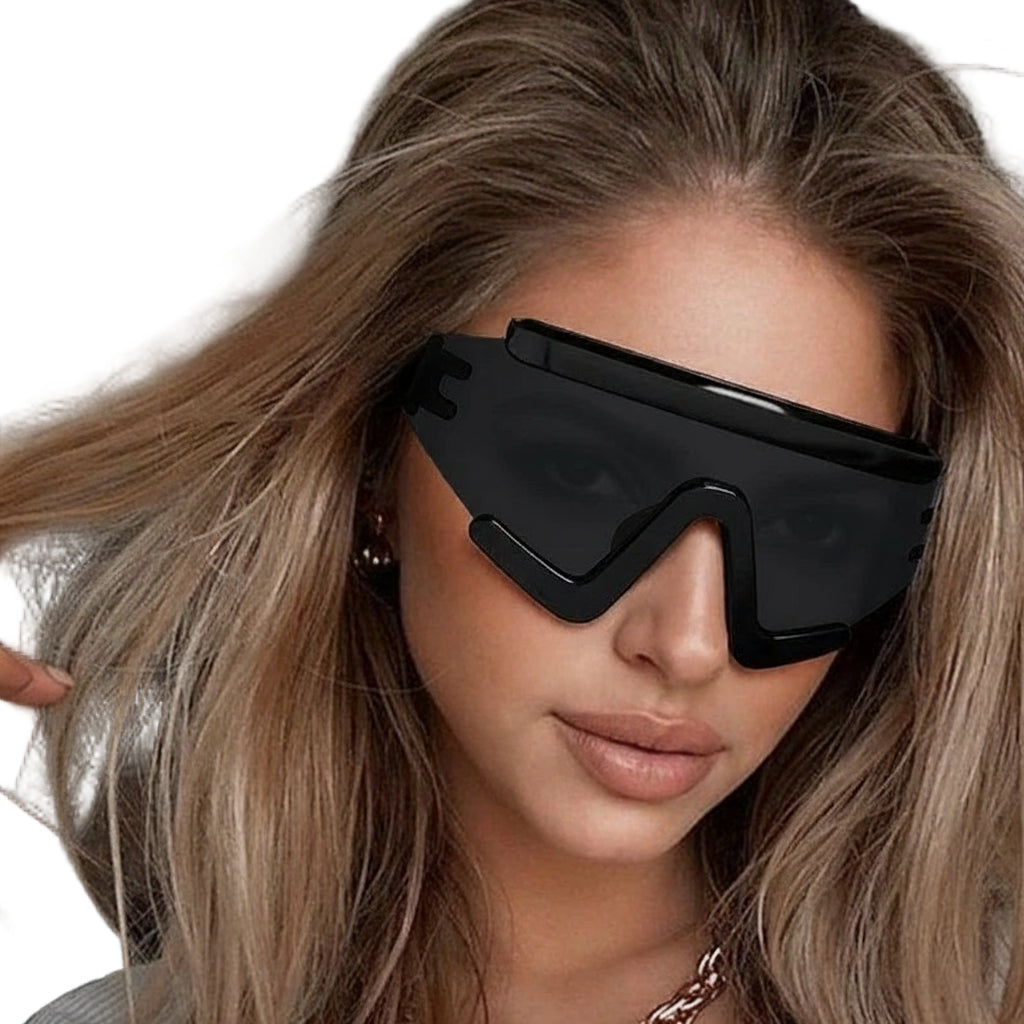 one piece goggles Y2K One-Piece Cyberpunk Sunglasses C5Champagne