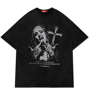 T-shirt surdimensionné croix Y2K
