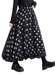 Y2K Skirt Black Dot Printed