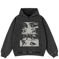 Y2K Streetwear Hoodie Faded Black