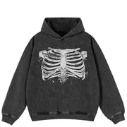 Sudadera con capucha y gráfico de esqueleto estilo Y2K