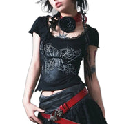 Y2K Top Lace Patchwork