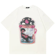 Camiseta Blanca Gráfica Y2K Casual