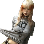 Hauts Y2K Femme Gris