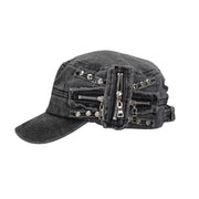 Zipper Rivet Baseball Cap