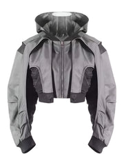 Veste courte zippée pour femme printemps