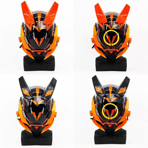 Orange Cyberpunk Helmet| CYBER TECHWEAR®