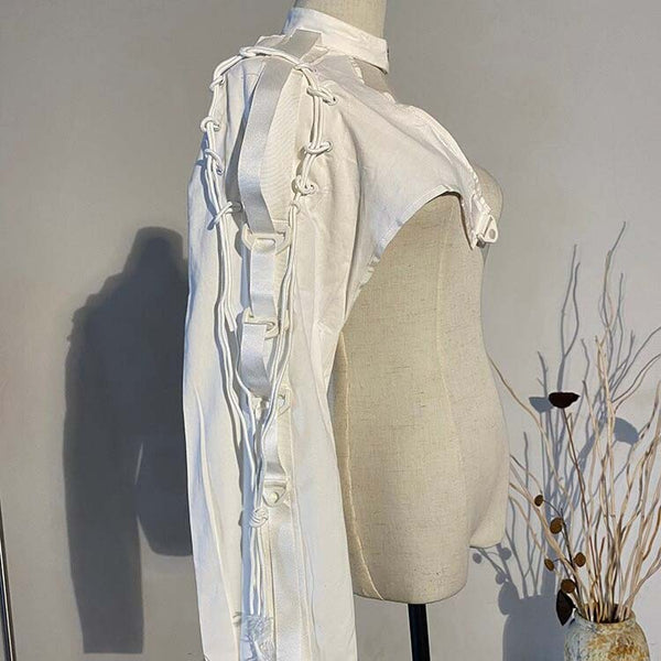 One Sleeve White Techwear Jacket