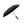 Mini katana umbrella open, side view, black canopy and katana handle
