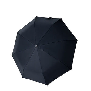 Mini katana umbrella open, seen from above, 8-panel black canopy