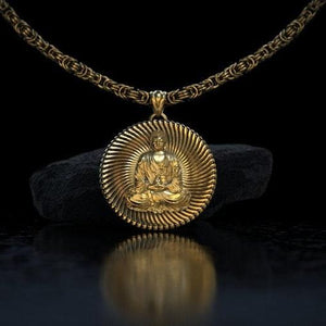 14K Gold Buddha Pendant