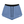 Haze Blue 2-in-1 running shorts laid flat, front view with black waistband and black drawstring
