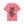 Pink t-shirt with graphic design and text on a white background