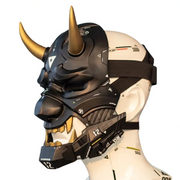 Black Cyberpunk Oni Maske
