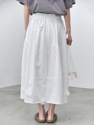 3D Flowers Pockets Y2K Skirt