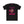 Black t-shirt with pink graphic and text on a white background
