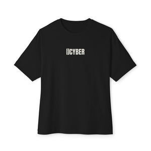 Black t-shirt with 'CYBER' text on a white background