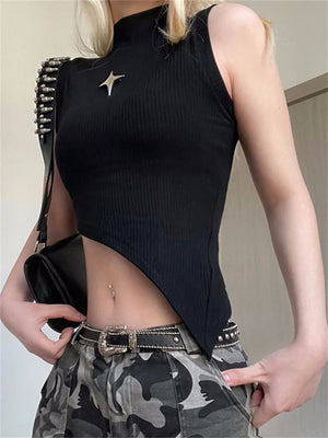 Asymmetrical Sleeveless Crop Top