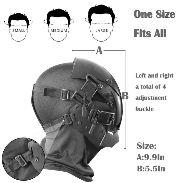 White Cyberpunk Helmet LED | CYBER TECHWEAR®
