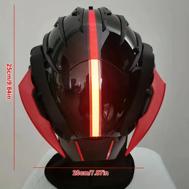cyber us-39 solid motorcycle helmet Black Red Cyberpunk Helmet