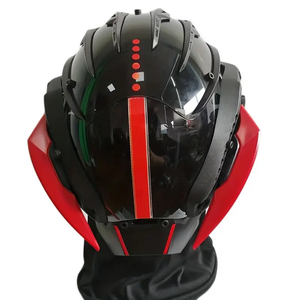 Black Red Cyberpunk Helmet | CYBER TECHWEAR®