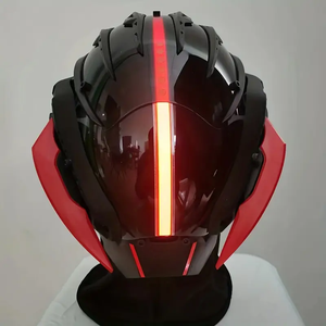 Black Red Cyberpunk Helmet | CYBER TECHWEAR®