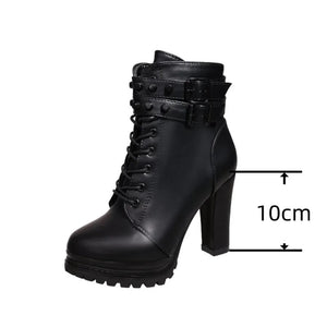 Black Lace Up Ankle Boot