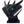 Black futuristic helmet with glowing green eyes on a white background
