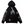 Black hoodie with text and graphics on sleeves against a white background