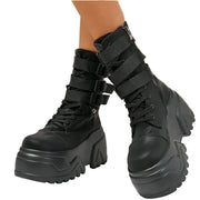 Women Combat Black Boots