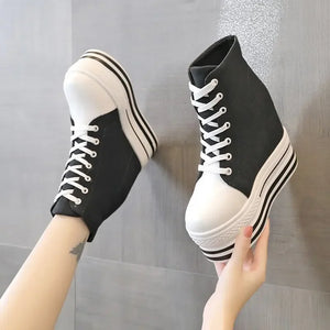 Black Canvas Platform Sneakers