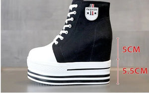 Black Canvas Platform Sneakers