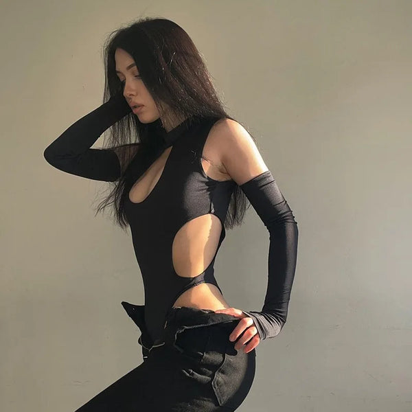 Cyber Black Bodysuit Cut Out