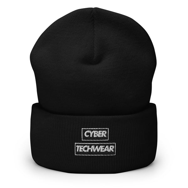 Cyber Techwear Black Beanie