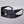 Black sunglasses with a decorative metal clasp on a light gray background