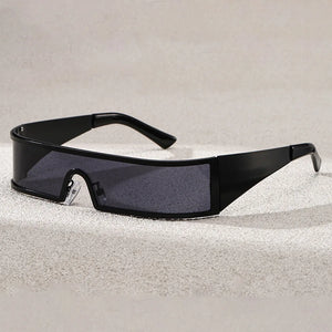 Black sunglasses on a light gray background
