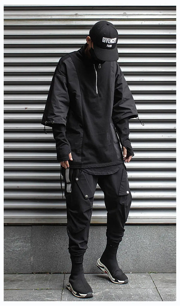 Street Turtleneck Techwear Hoodie