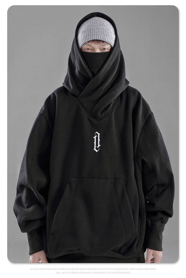 High collar hoodie techwear