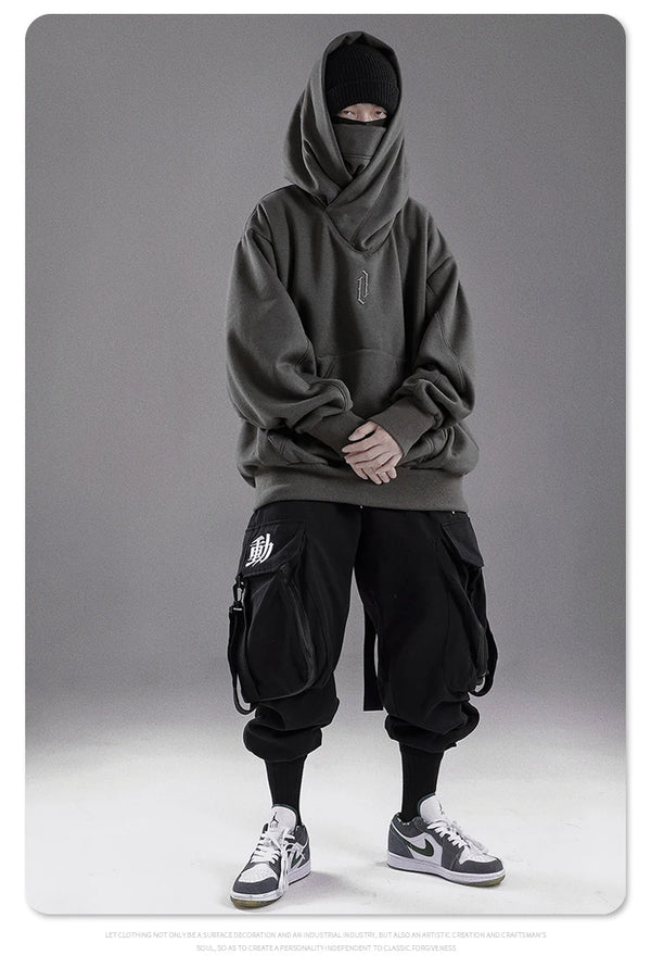 High collar hoodie techwear