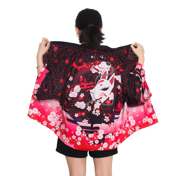 Techwear Kimono Women Red