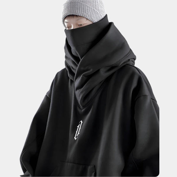 High collar hoodie techwear