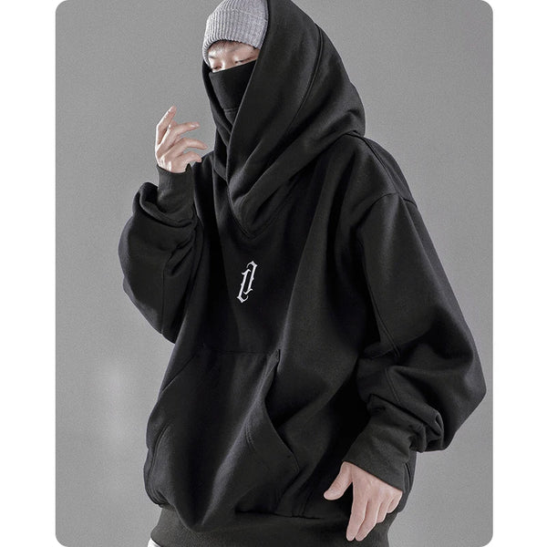 High collar hoodie techwear