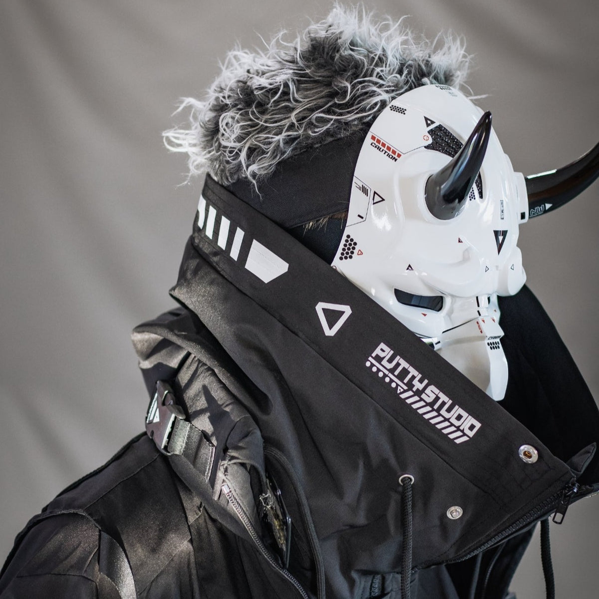 Handcrafted Cyberpunk Oni Mask - Limited Stock Available| CYBER TECHWEAR®