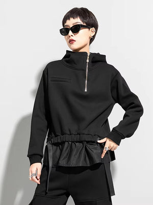Loose Fit Women Hoodie Black