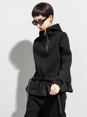 Loose Fit Women Hoodie Black