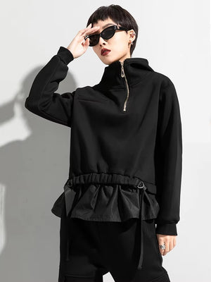 Loose Fit Women Hoodie Black